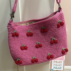 The Sak Pink Cherries Crochet Bag